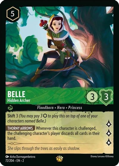 Belle Hidden Archer Rise of the Floodborn Lorcana card