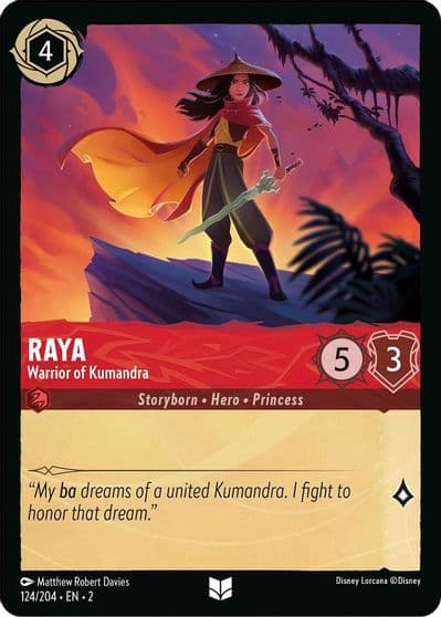 Raya Warrior of Kumandra Rise of the Floodborn Lorcana card