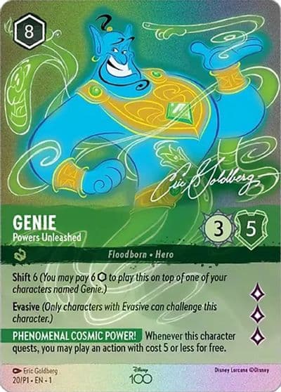 Genie Powers Unleashed Alternate Art Disney100 Promos Lorcana card