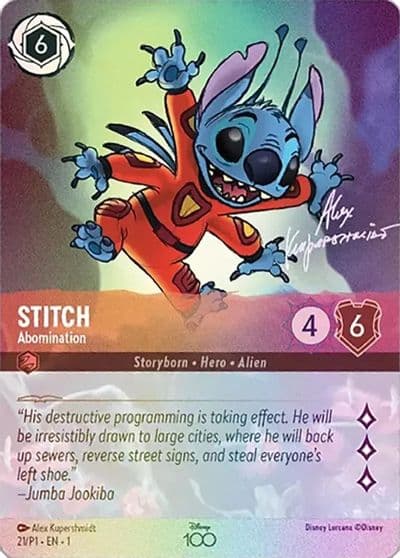 Stitch Abomination Alternate Art Disney100 Promos Lorcana card