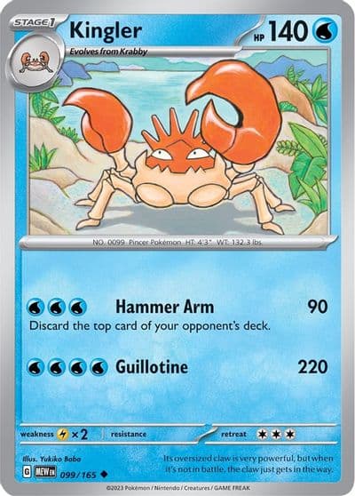 Kingler SV: Scarlet & Violet 151 Pokemon card