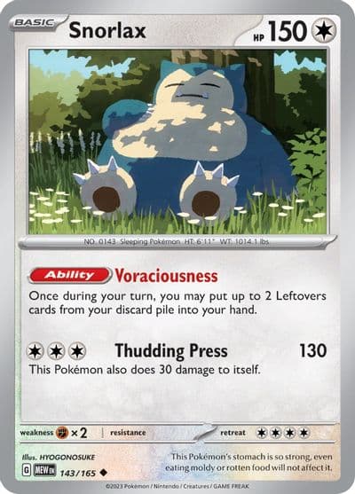 Snorlax SV: Scarlet & Violet 151 Pokemon card