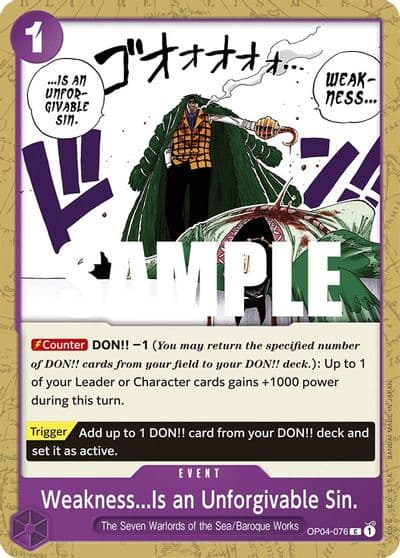 WeaknessIs an Unforgivable Sin Kingdoms of Intrigue One Piece card