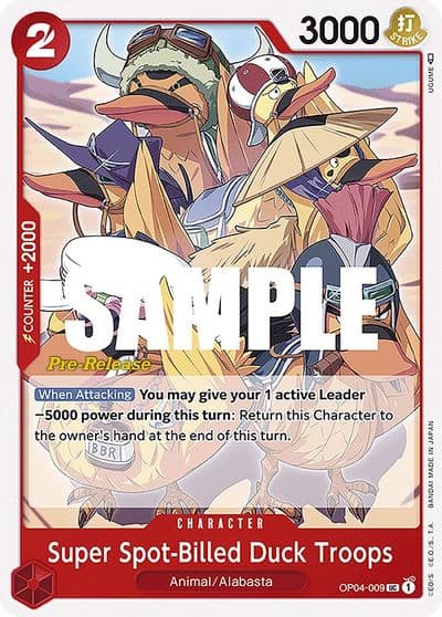 Super Spot Billed Duck Troops Kingdoms of Intrigue Pre-Release Cards One Piece card