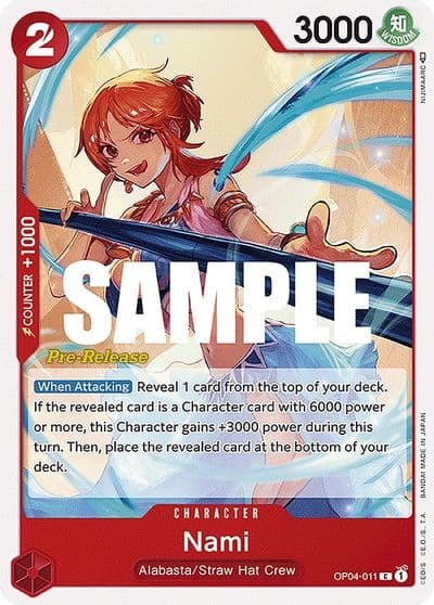Nami Kingdoms of Intrigue Pre-Release Cards One Piece card