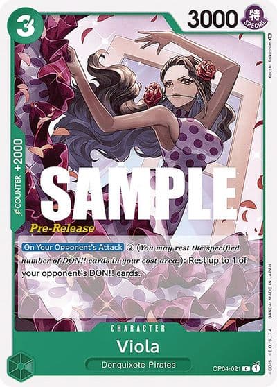 Viola Kingdoms of Intrigue Pre-Release Cards One Piece card