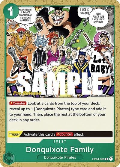 Donquixote Family Kingdoms of Intrigue Pre-Release Cards One Piece card
