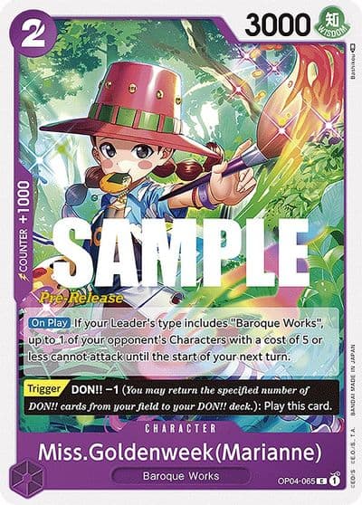 MissGoldenweekMarianne Kingdoms of Intrigue Pre-Release Cards One Piece card