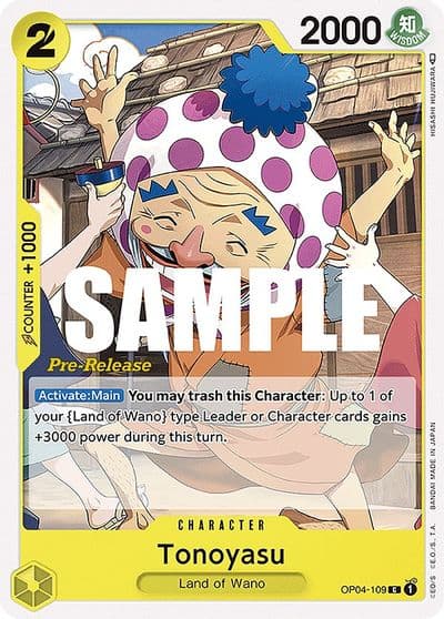 Tonoyasu Kingdoms of Intrigue Pre-Release Cards One Piece card