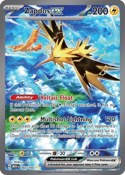 Zapdos ex SV: Scarlet & Violet 151 Pokemon card