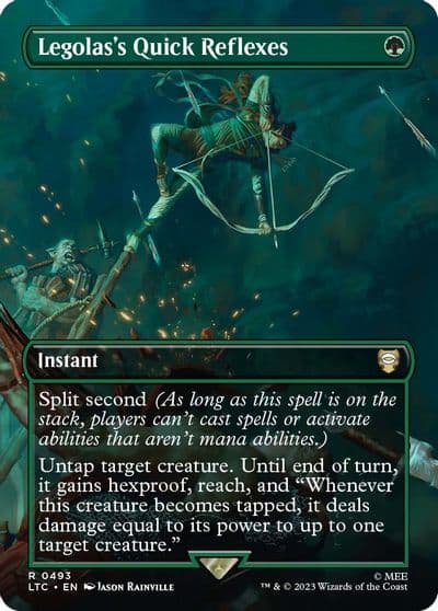 Legolass Quick Reflexes Borderless Commander: The Lord of the Rings: Tales of Middle-earth Magic card