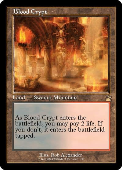 Blood Crypt Retro Frame Ravnica Remastered Magic card