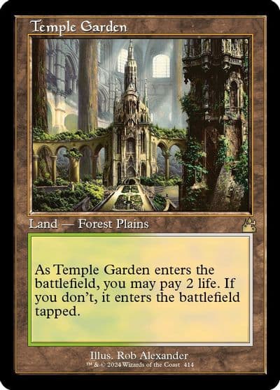 Temple Garden Retro Frame Ravnica Remastered Magic card