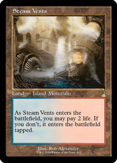Steam Vents Retro Frame Ravnica Remastered Magic card