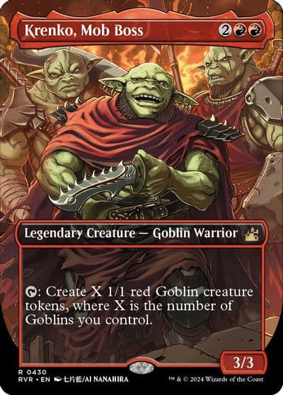 Krenko Mob Boss Anime Borderless Ravnica Remastered Magic card