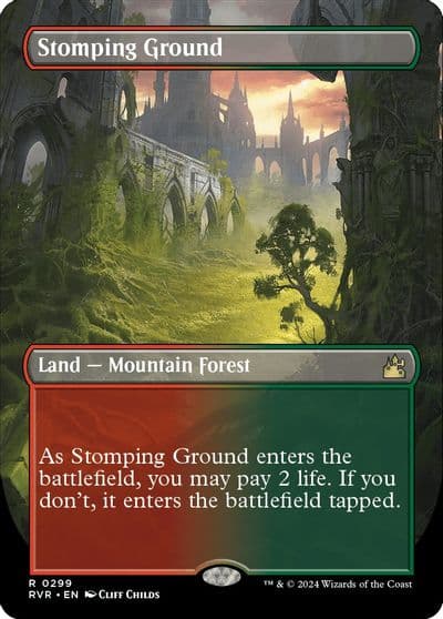 Stomping Ground Borderless Ravnica Remastered Magic card