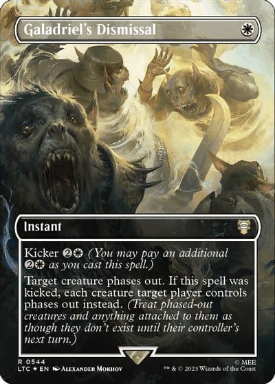 Galadriels Dismissal Borderless Surge Foil Commander: The Lord of the Rings: Tales of Middle-earth Magic card
