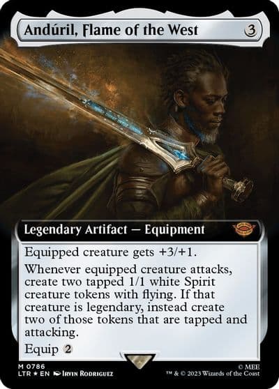 Anduril Flame of the West Extended Art Surge Foil Universes Beyond: The Lord of the Rings: Tales of Middle-earth Magic card