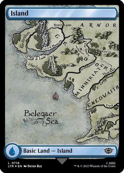 Island 0716 Surge Foil Universes Beyond: The Lord of the Rings: Tales of Middle-earth Magic card