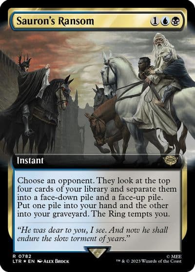 Saurons Ransom Extended Art Surge Foil Universes Beyond: The Lord of the Rings: Tales of Middle-earth Magic card
