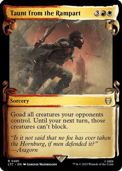 Taunt from the Rampart Showcase Scrolls Commander: The Lord of the Rings: Tales of Middle-earth Magic card