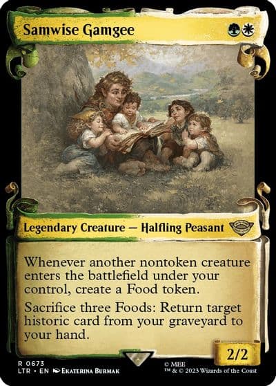 Samwise Gamgee Showcase Scrolls Universes Beyond: The Lord of the Rings: Tales of Middle-earth Magic card