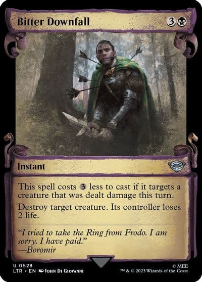 Bitter Downfall Showcase Scrolls Universes Beyond: The Lord of the Rings: Tales of Middle-earth Magic card