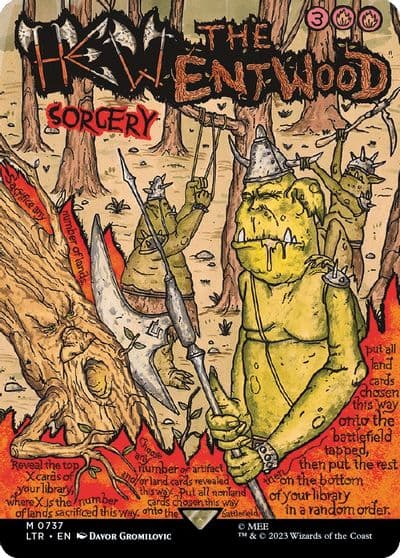 Hew the Entwood Borderless Poster Universes Beyond: The Lord of the Rings: Tales of Middle-earth Magic card