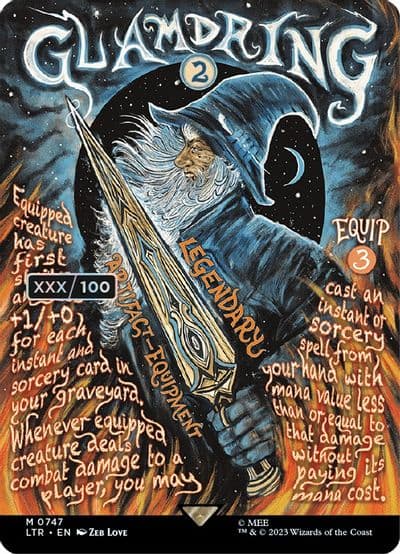 Glamdring Borderless Poster Serial Numbered Universes Beyond: The Lord of the Rings: Tales of Middle-earth Magic card