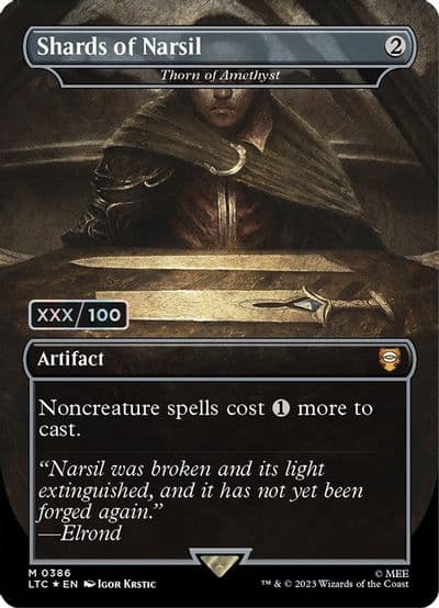 Shards of Narsil Thorn of Amethyst Borderless Serial Numbered Commander: The Lord of the Rings: Tales of Middle-earth Magic card
