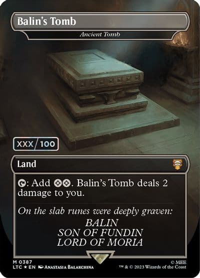 Balins Tomb Ancient Tomb Borderless Serial Numbered Commander: The Lord of the Rings: Tales of Middle-earth Magic card