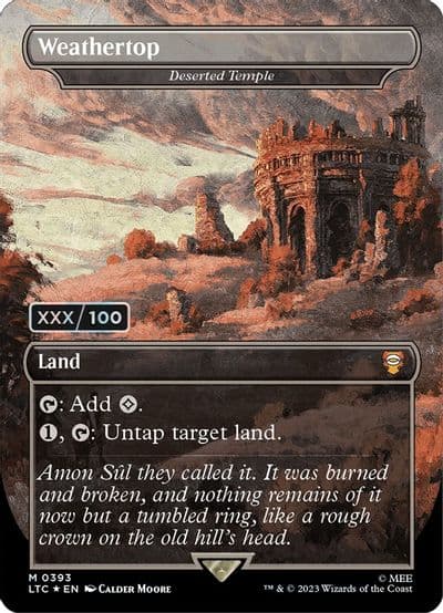 Weathertop Deserted Temple Borderless Serial Numbered Commander: The Lord of the Rings: Tales of Middle-earth Magic card