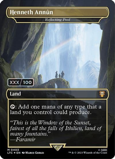 Henneth Annun Reflecting Pool Borderless Serial Numbered Commander: The Lord of the Rings: Tales of Middle-earth Magic card