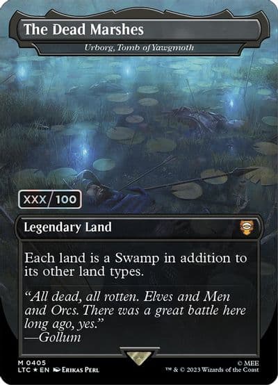 The Dead Marshes Urborg Tomb of Yawgmoth Borderless Serial Numbered Commander: The Lord of the Rings: Tales of Middle-earth Magic card