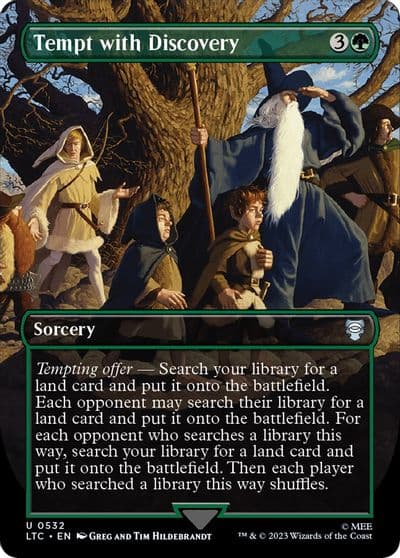 Tempt with Discovery Borderless Commander: The Lord of the Rings: Tales of Middle-earth Magic card