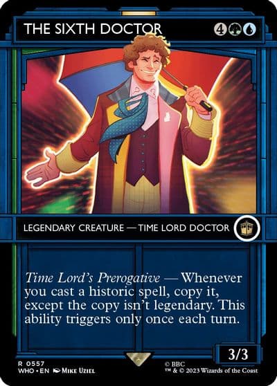 The Sixth Doctor Showcase Universes Beyond: Doctor Who Magic card
