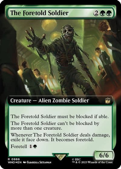 The Foretold Soldier Extended Art Surge Foil Universes Beyond: Doctor Who Magic card