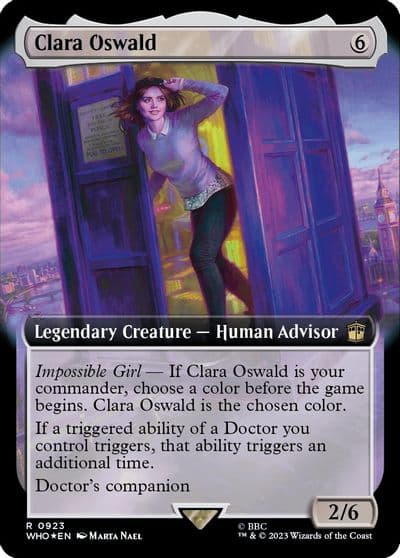 Clara Oswald Extended Art Surge Foil Universes Beyond: Doctor Who Magic card