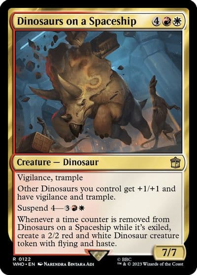 Dinosaurs on a Spaceship Universes Beyond: Doctor Who Magic card