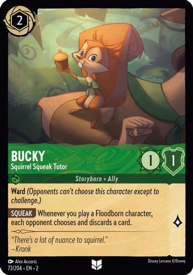 Bucky Squirrel Squeak Tutor Rise of the Floodborn Lorcana card