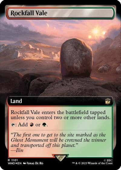Rockfall Vale Extended Art Surge Foil Universes Beyond: Doctor Who Magic card