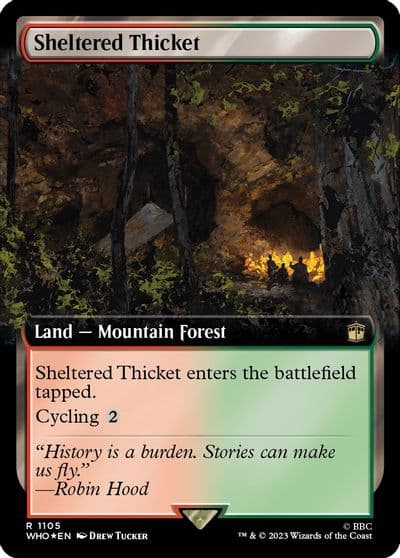 Sheltered Thicket Extended Art Surge Foil Universes Beyond: Doctor Who Magic card