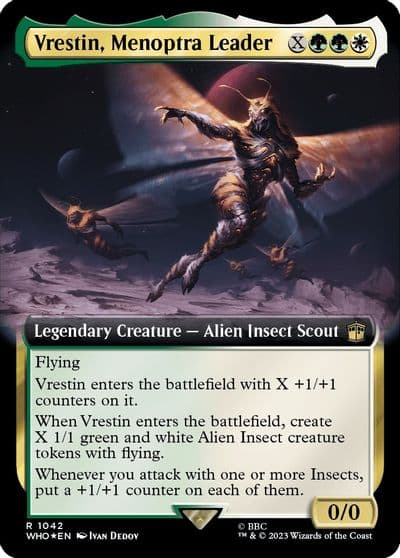 Vrestin Menoptra Leader Extended Art Surge Foil Universes Beyond: Doctor Who Magic card
