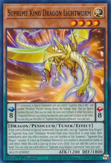 Supreme King Dragon Lightwurm Age of Overlord Yu-Gi-Oh! card