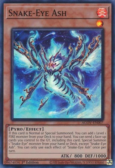 Snake Eye Ash Age of Overlord Yu-Gi-Oh! card