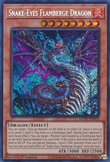 Snake Eyes Flamberge Dragon Age of Overlord Yu-Gi-Oh! card