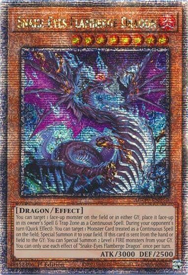 Snake Eyes Flamberge Dragon Quarter Century Secret Rare Age of Overlord Yu-Gi-Oh! card