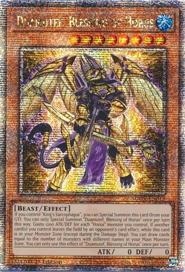Duamutef Blessing of Horus Quarter Century Secret Rare Age of Overlord Yu-Gi-Oh! card