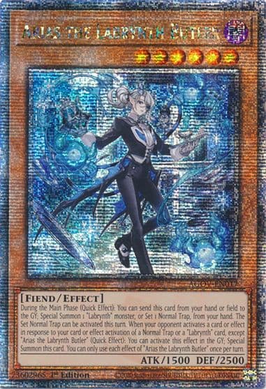 Arias the Labrynth Butler Quarter Century Secret Rare Age of Overlord Yu-Gi-Oh! card