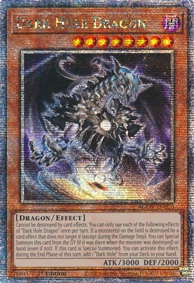 Dark Hole Dragon Quarter Century Secret Rare Age of Overlord Yu-Gi-Oh! card